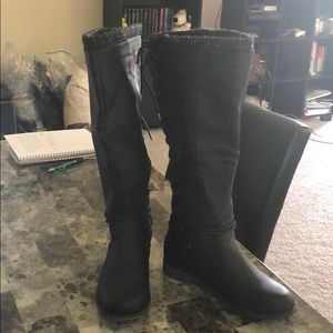 JustFab lace-up Black Boots